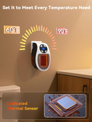 Portable Wall Mounted Heater with Adjustable Temperature & Timer Control